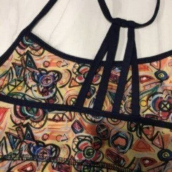 Joriki Women's Multicolor Abstract Floral Print Strappy Yoga Bra Top Size XS - Picture 6 of 7